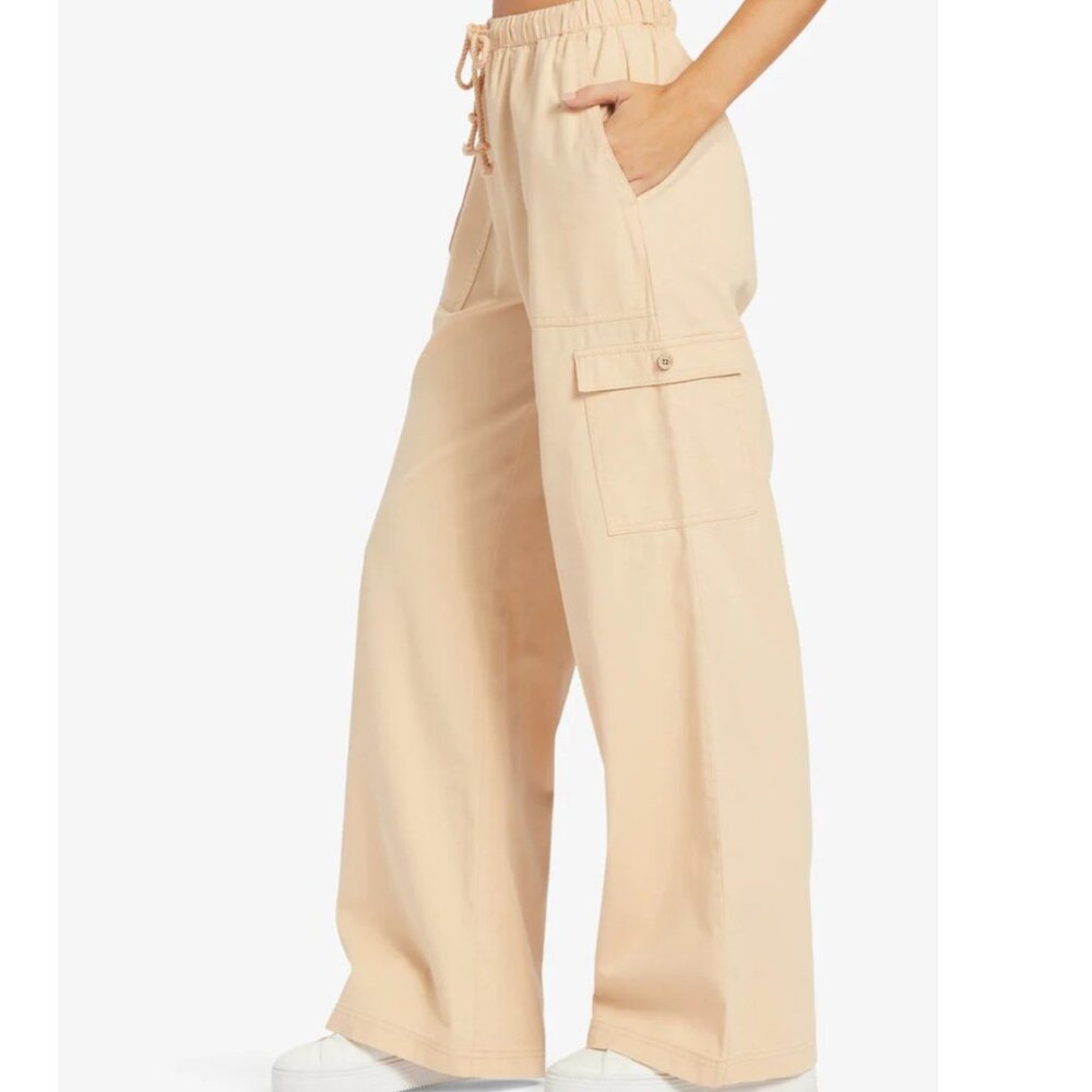 Wide Leg Cargo Pants - Beige